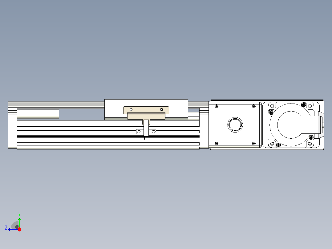 皮带直线轴半封闭可选导轨TPA-HNB-105D-90-L50-MR-Y-P20-N3右视图