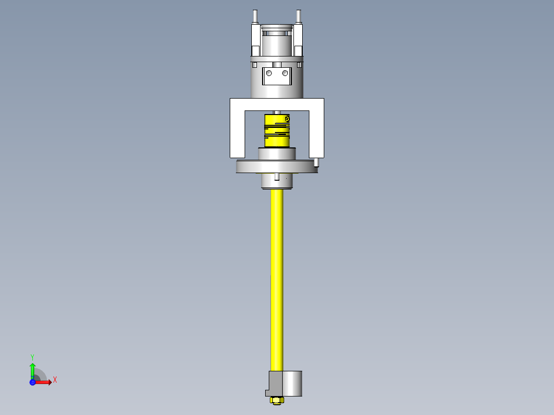使用夹紧动作的定位机构前视图