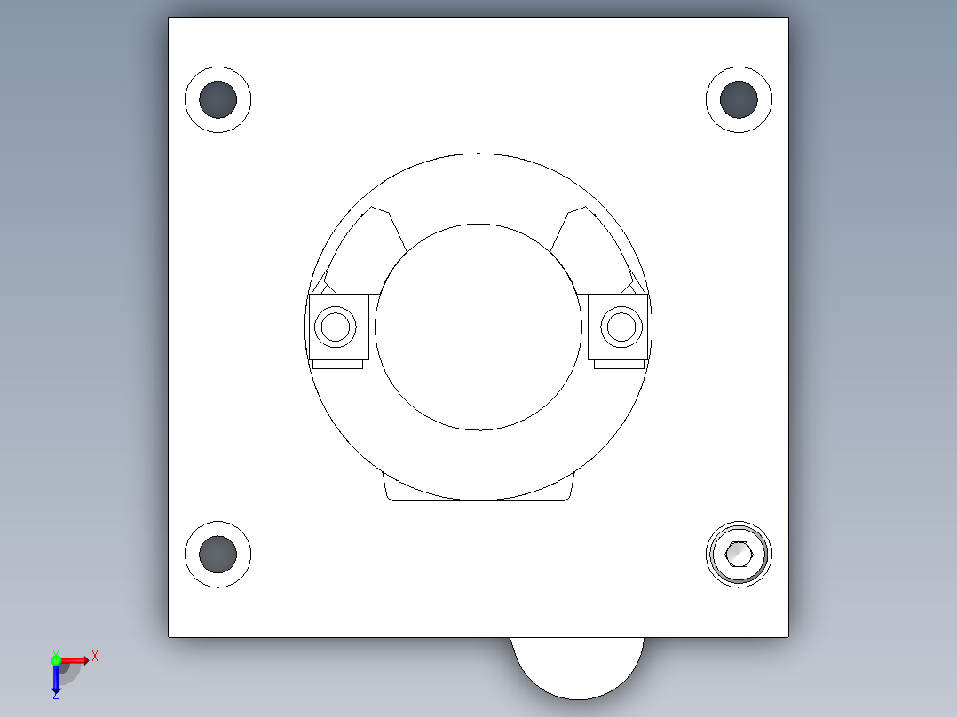 使用夹紧动作的定位机构俯视图