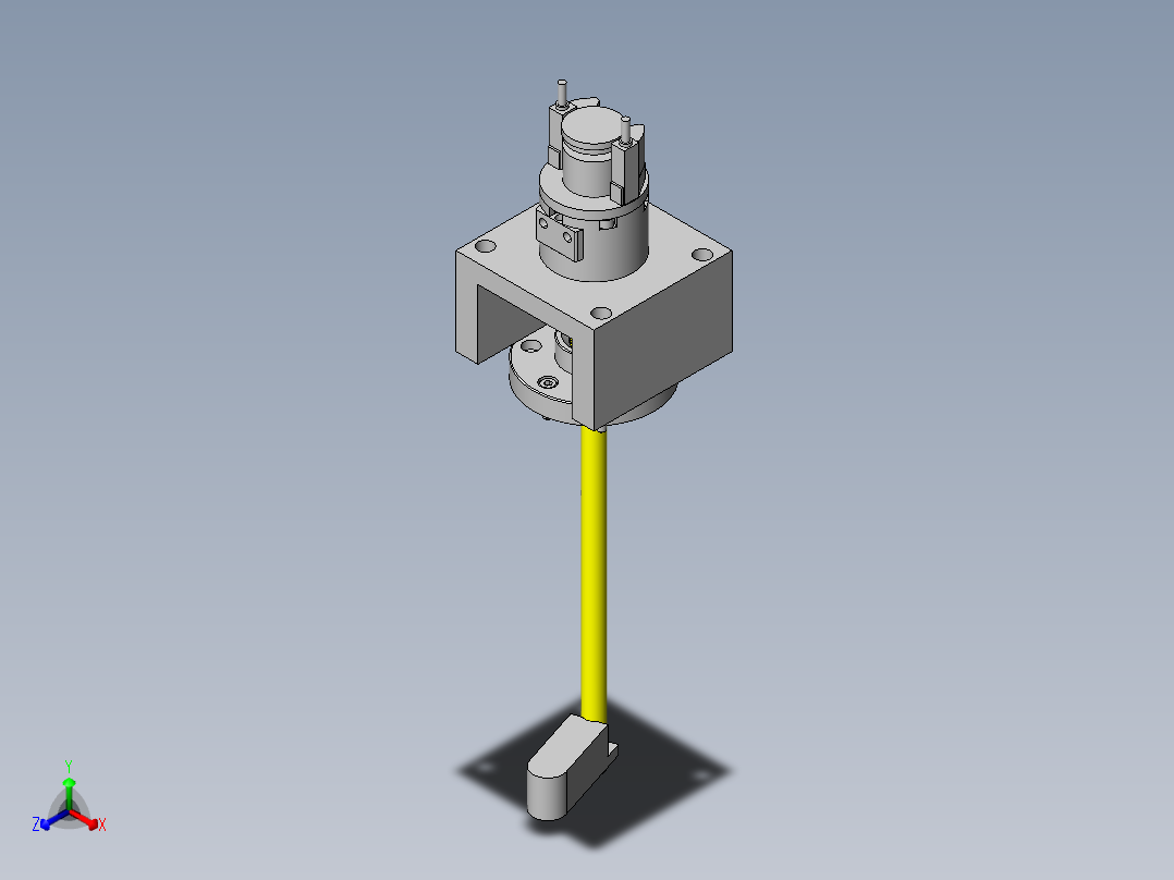 使用夹紧动作的定位机构正等轴测图