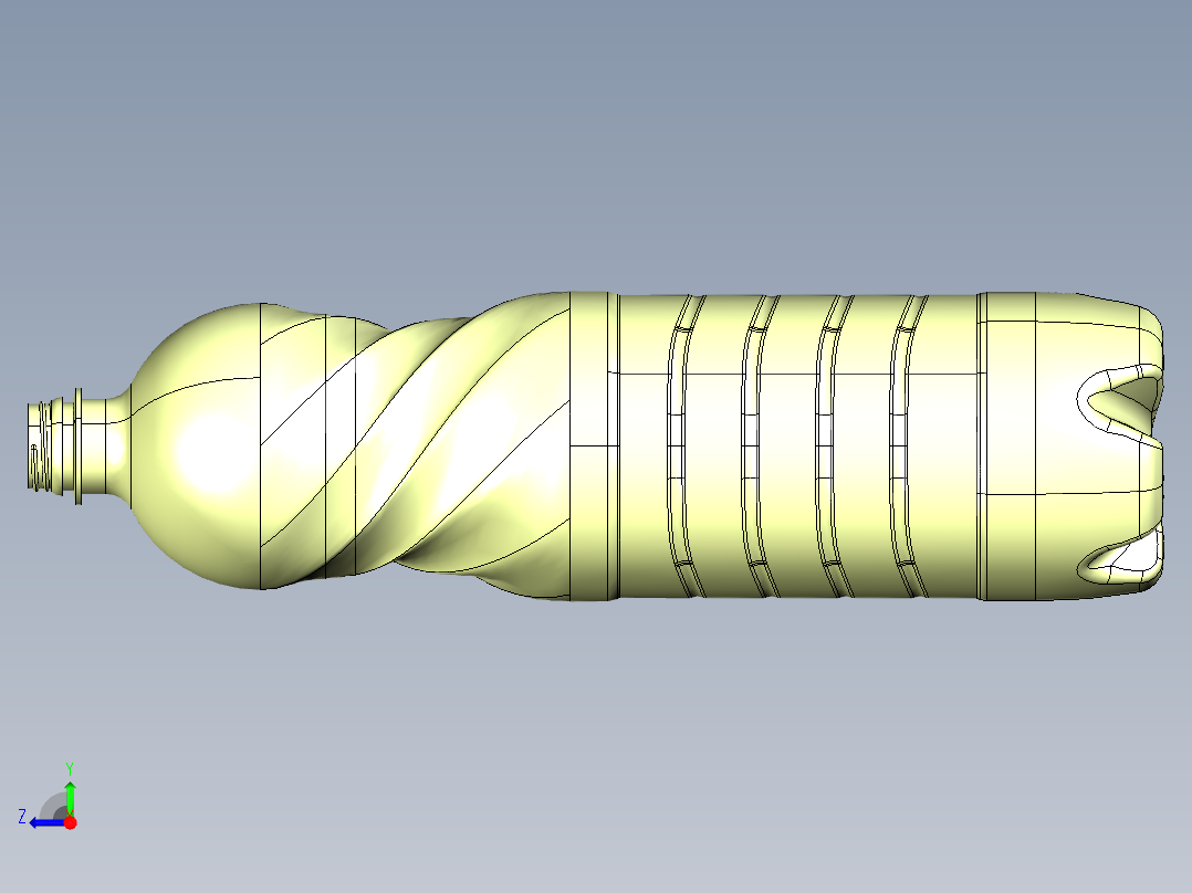 catia 创意水瓶设计右视图