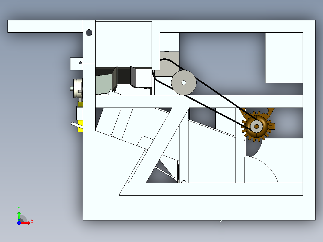 自动餐盘收集机的设计含proe文件）包含CAD图纸和说明文档参考前视图