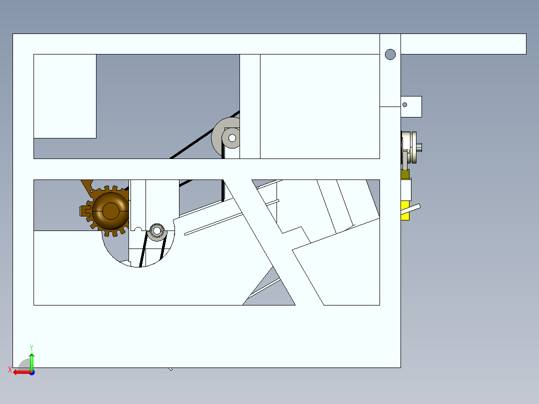 自动餐盘收集机的设计含proe文件）包含CAD图纸和说明文档参考后视图