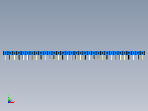 彩色公排针 100mil 2.54mm 系列-DS1022_blue_1x32p_100mil_TypeD_rev1.0前视缩略图