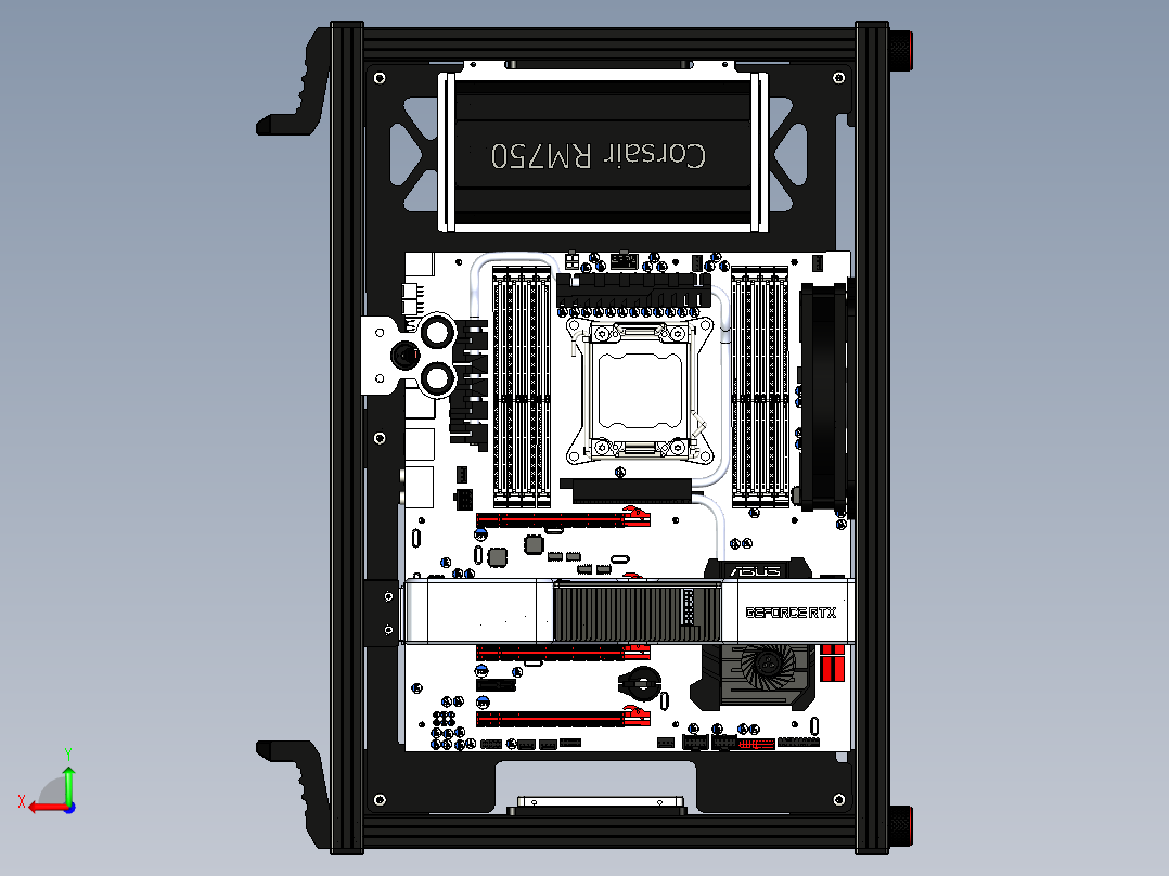 计算机机箱后视图