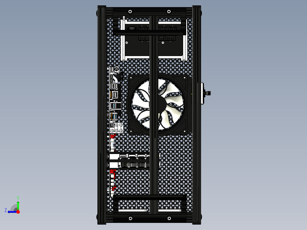 计算机机箱右视图