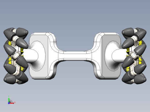 麦克纳姆轮底盘框架3D模型图纸 Solidworks设计前视缩略图