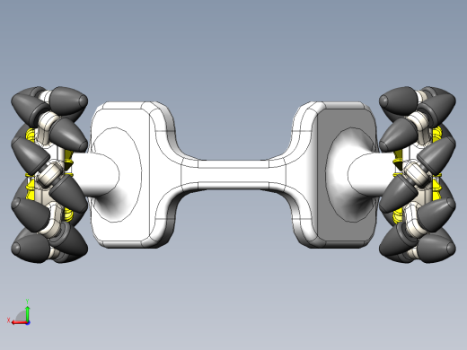 麦克纳姆轮底盘框架3D模型图纸 Solidworks设计后视缩略图