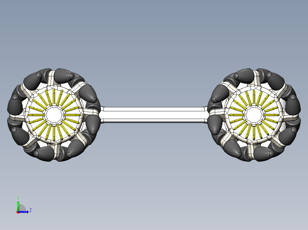 麦克纳姆轮底盘框架3D模型图纸 Solidworks设计左视图
