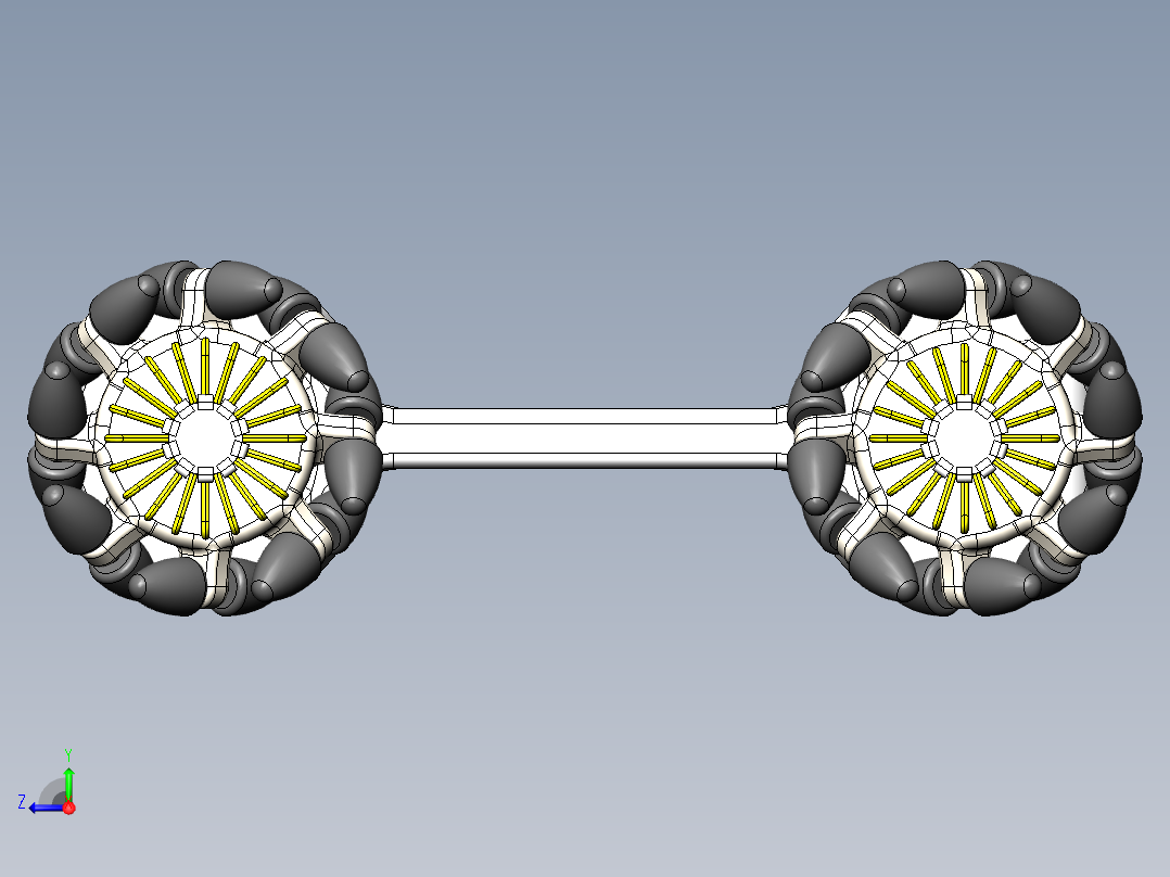 麦克纳姆轮底盘框架3D模型图纸 Solidworks设计右视图