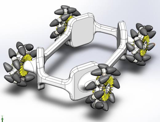 麦克纳姆轮底盘框架3D模型图纸 Solidworks设计缩略图