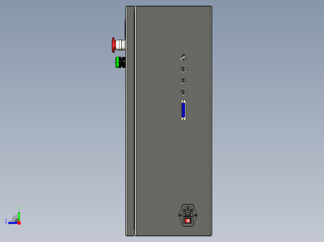 电器柜 电控柜 (115) 机械设计素材右视图