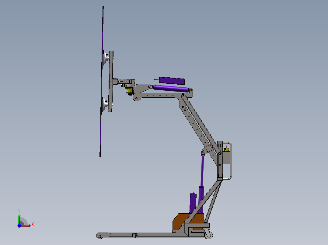 搬运玻璃助力车前视图