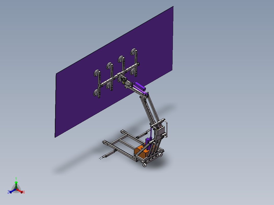 搬运玻璃助力车正等轴测图