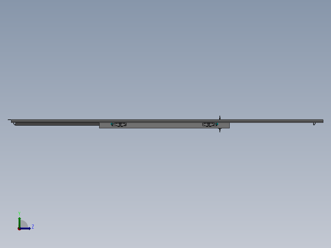 滑轨门（特制）设计模型左视图