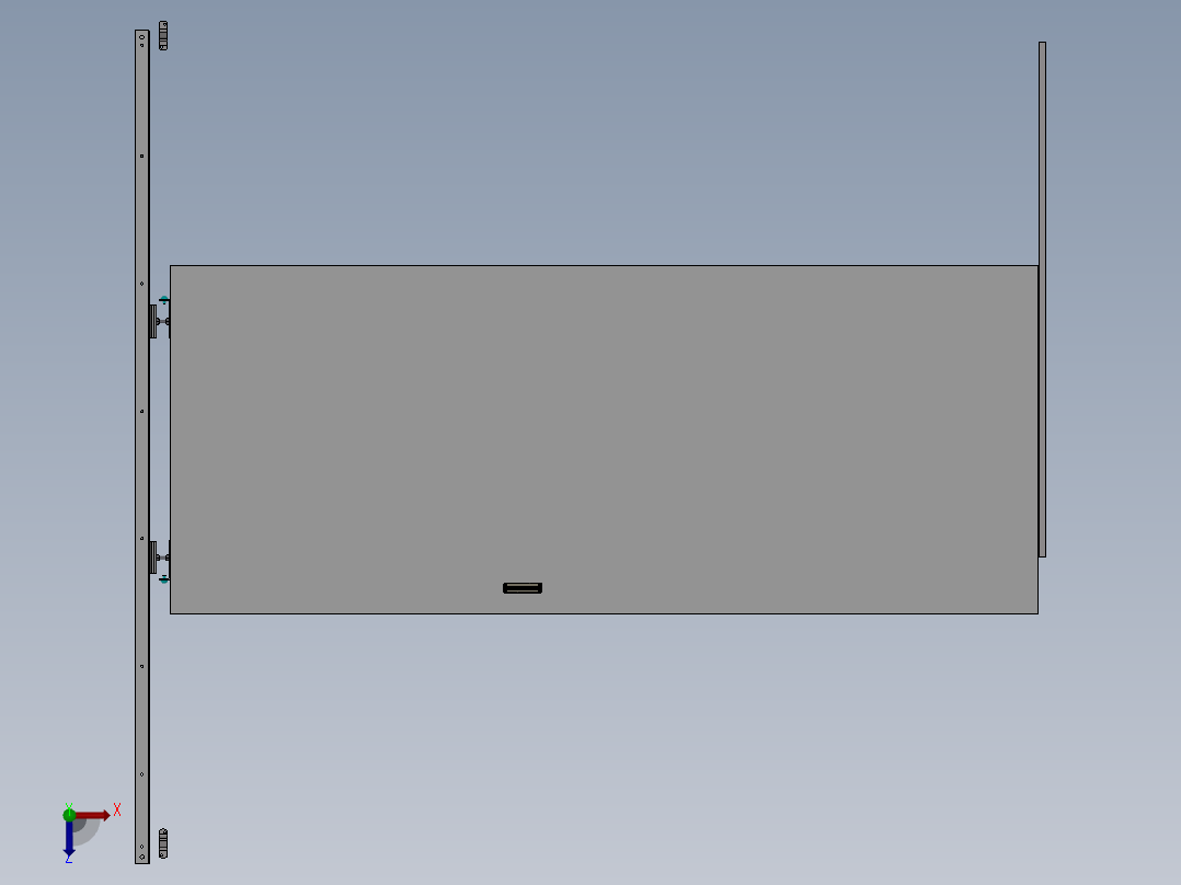 滑轨门（特制）设计模型俯视图
