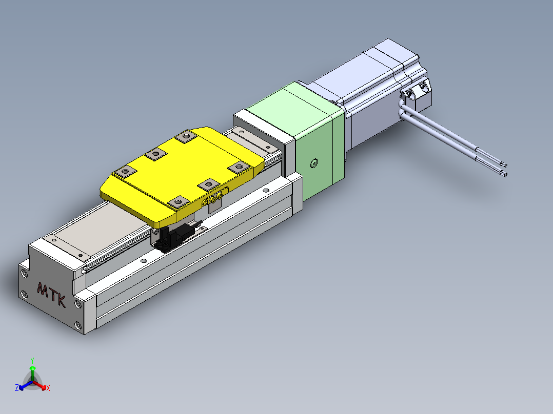 GTH内嵌丝杆全封闭GTH8-BC-60步进正等轴测图