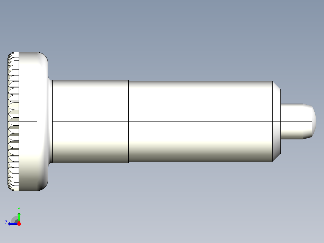 分割定位柱(焊接型)2212-3D多系列多零件图纸模型右视图