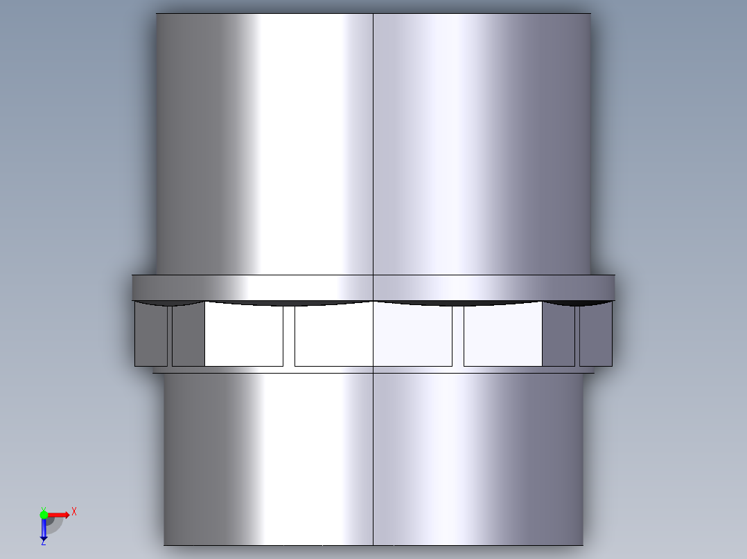 7DIFV(A) 用溶剂焊接插座DF双适配器，溶剂焊接插口DM和BSP螺纹母端R俯视图