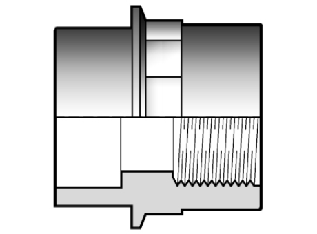 7DIFV(A) 用溶剂焊接插座DF双适配器，溶剂焊接插口DM和BSP螺纹母端R