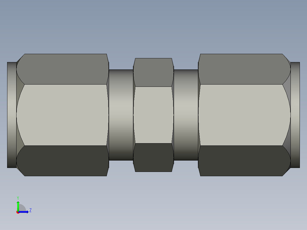 卡套式工业通用硬管接头8_hbu-s左视图