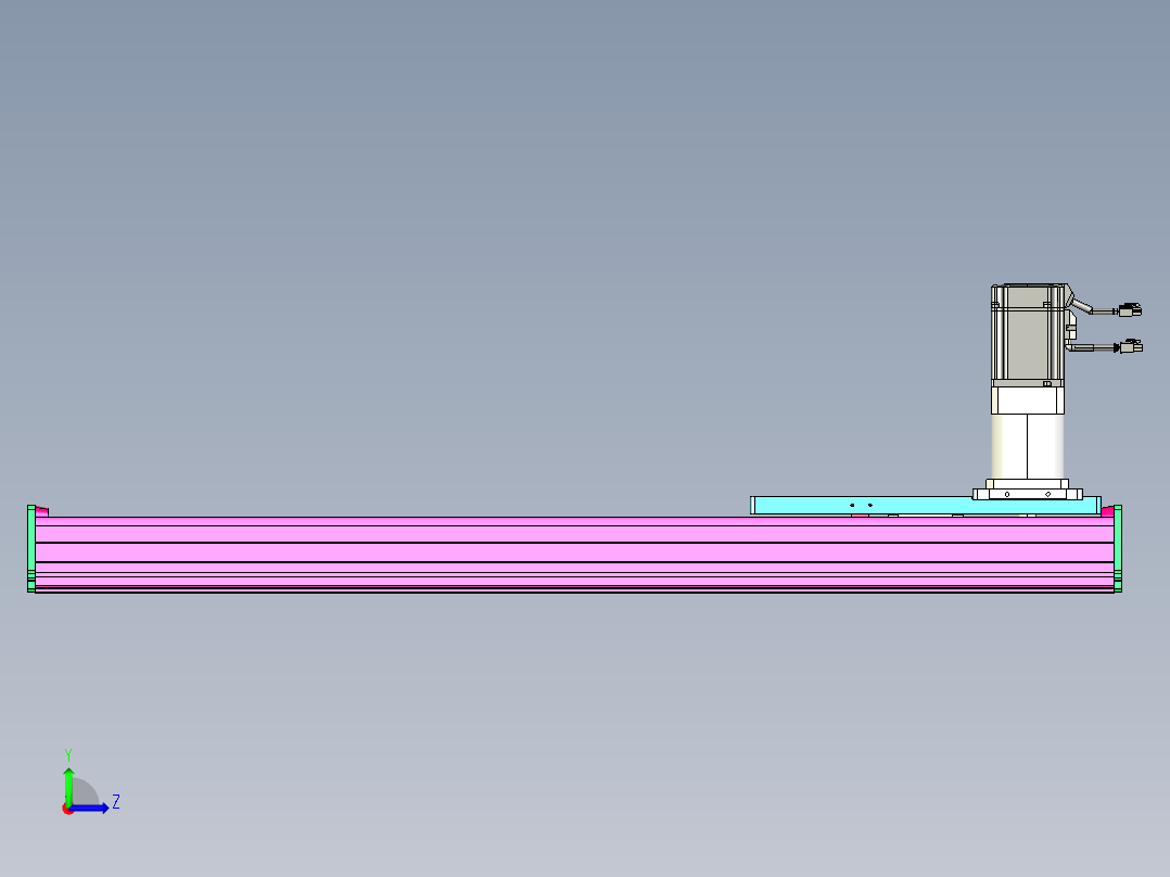 东锦齿条传动DH210G-L167-S750-BU-减速机+P750W左视图