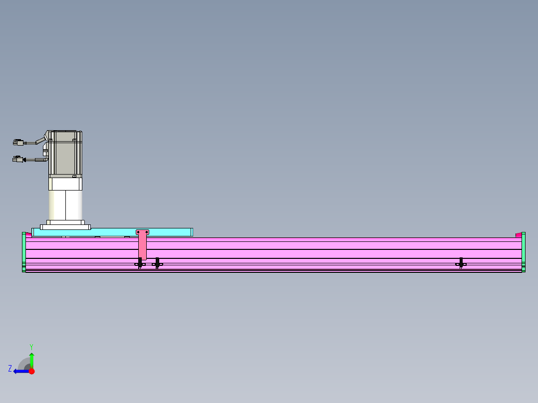 东锦齿条传动DH210G-L167-S750-BU-减速机+P750W右视图