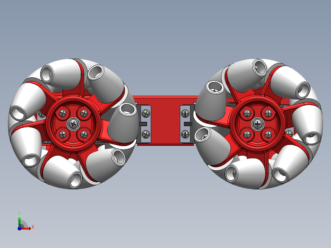 Oddbot麦克纳姆轮平台小车模型3D图纸 STEP格式前视图