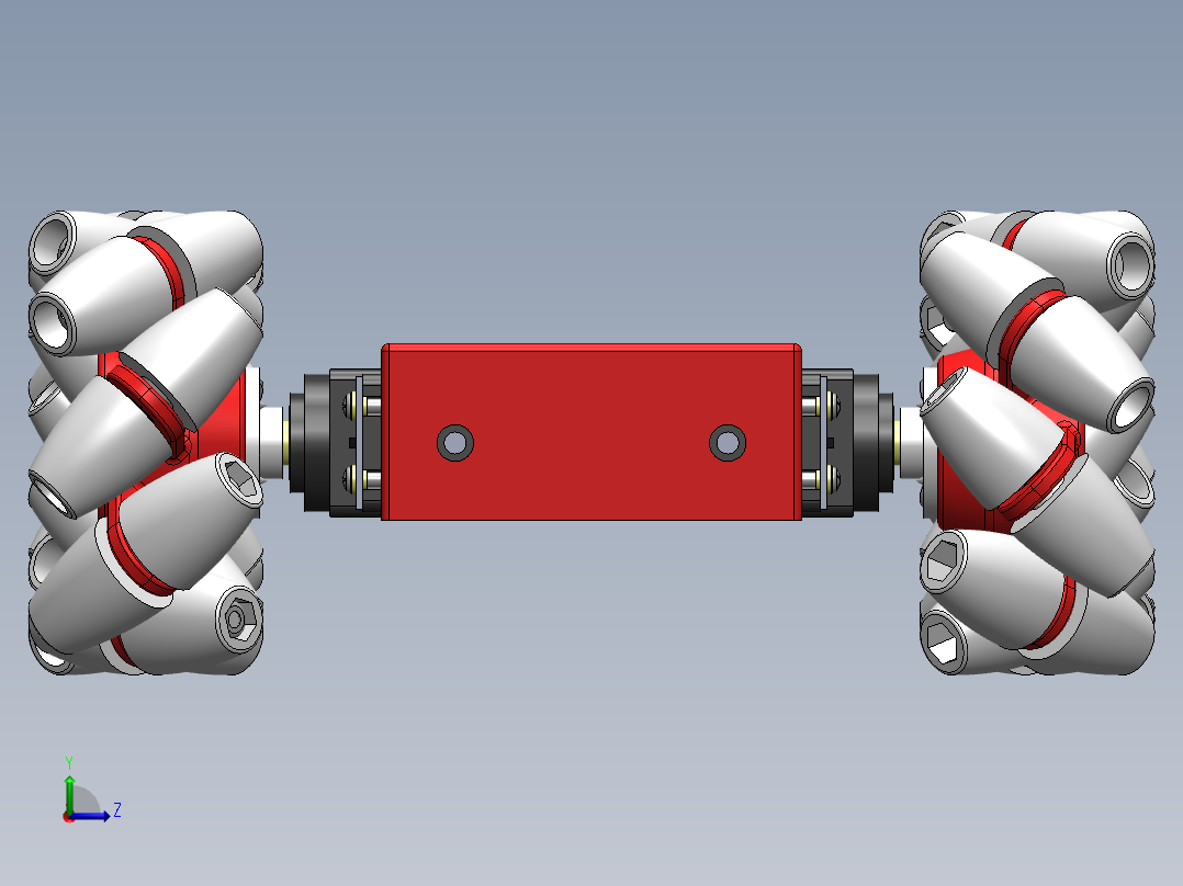 Oddbot麦克纳姆轮平台小车模型3D图纸 STEP格式左视图