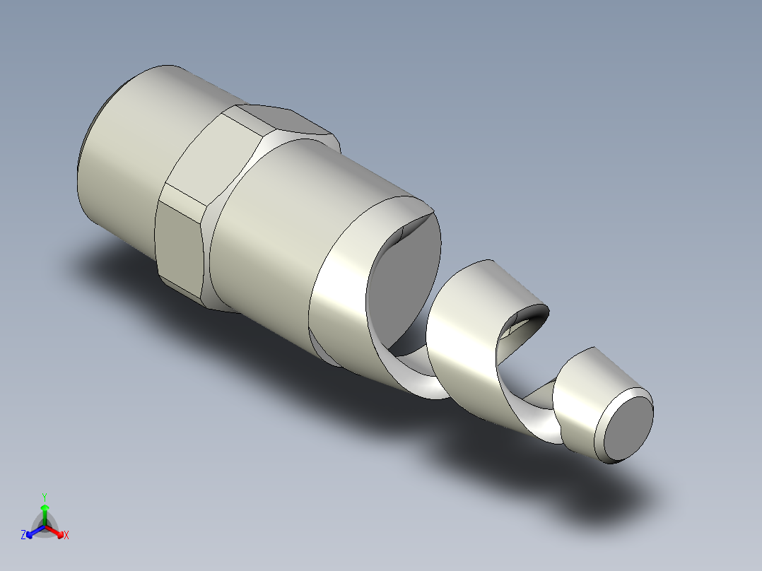 螺旋喷嘴4分正等轴测图