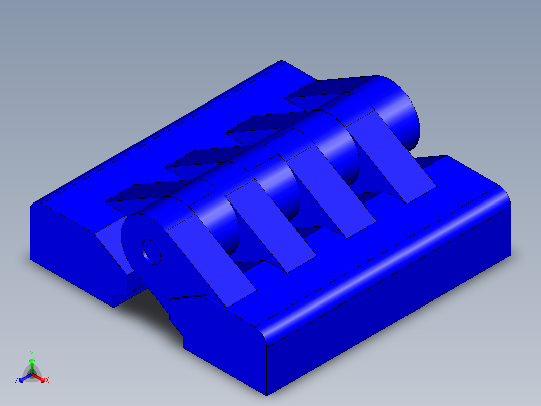 工程塑膠鉸鏈(B)CFA-3D多系列多零件图纸模型主视图