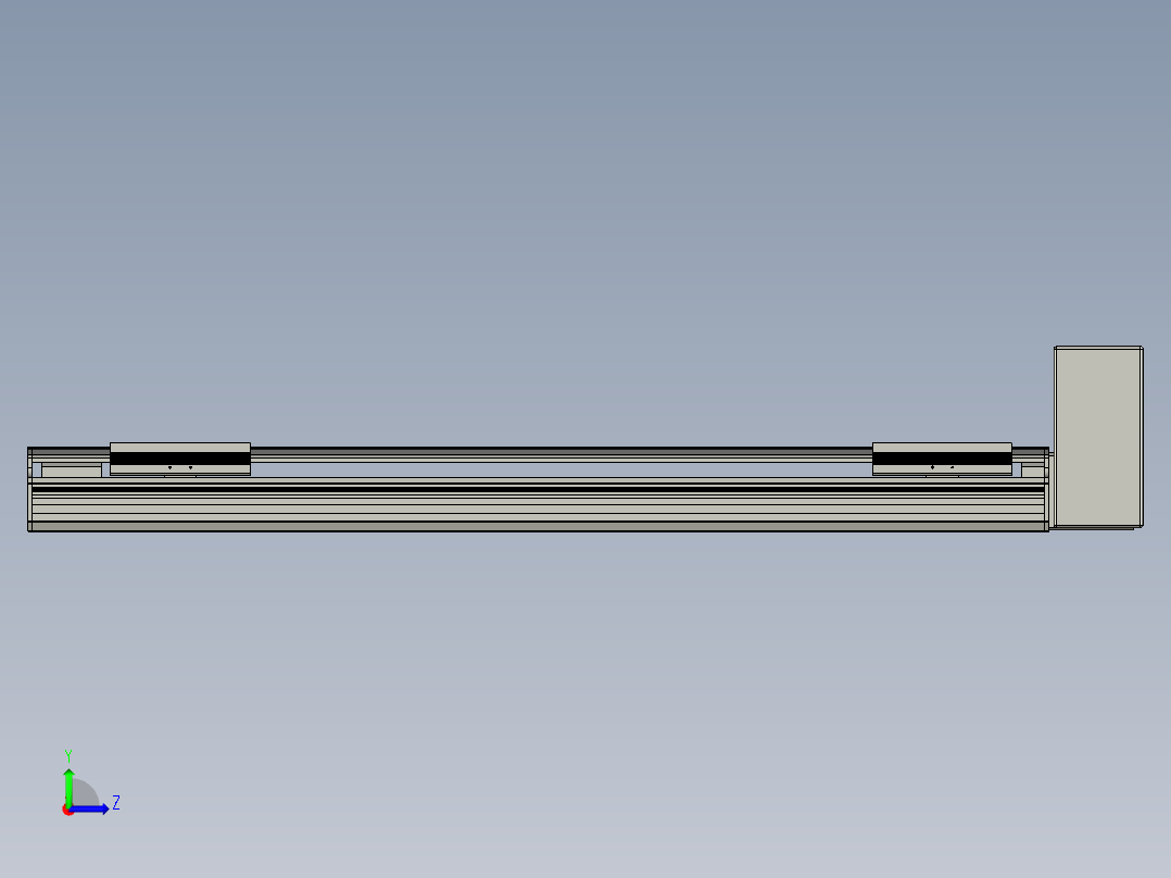 直线模组LHB17-L40-S800-LU设计图纸左视图