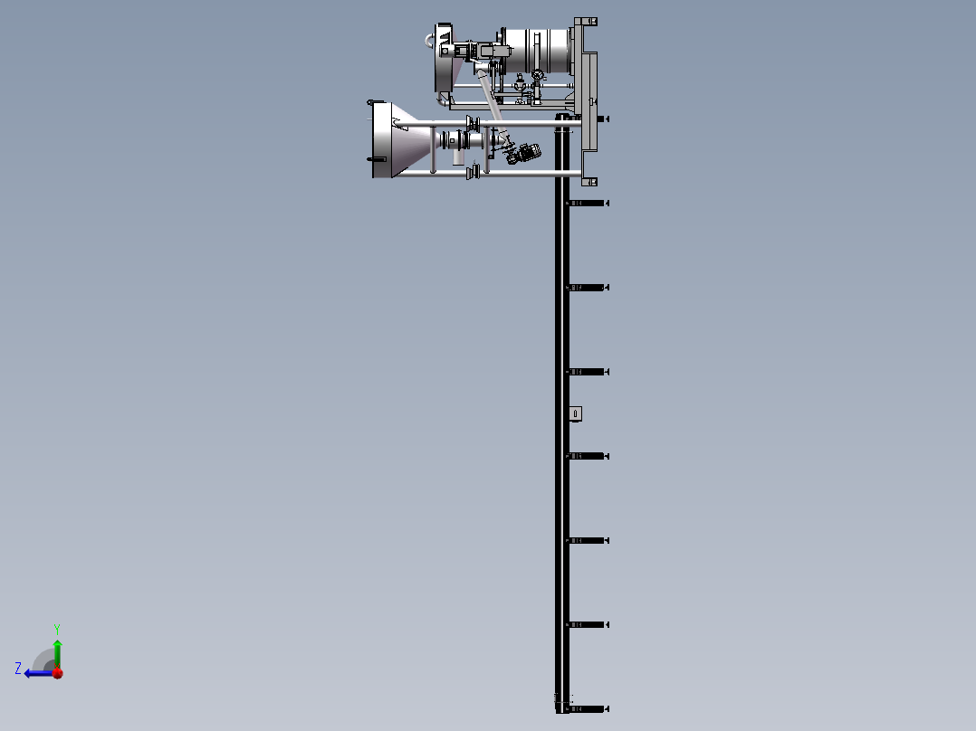 虹吸与滚筒式搅拌分转设备sw17右视图