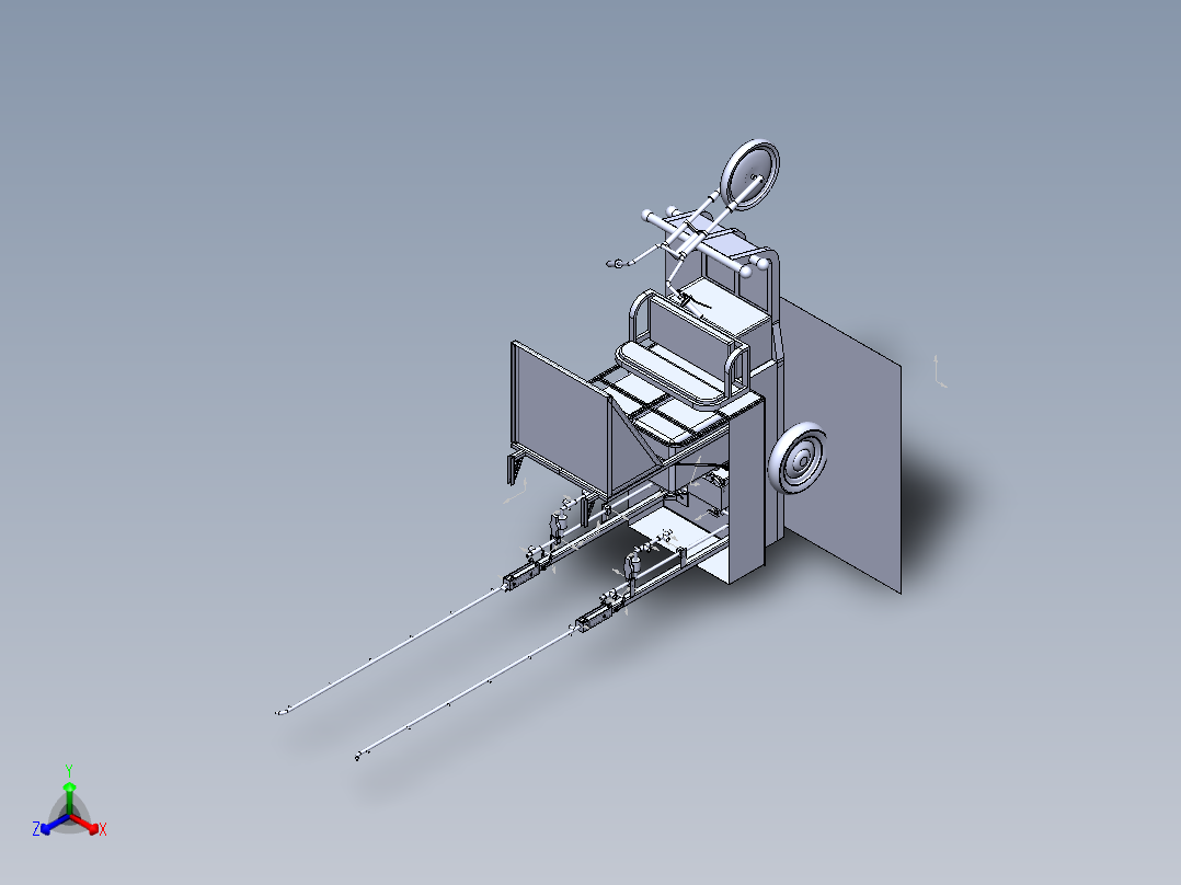 移动喷淋车正等轴测图