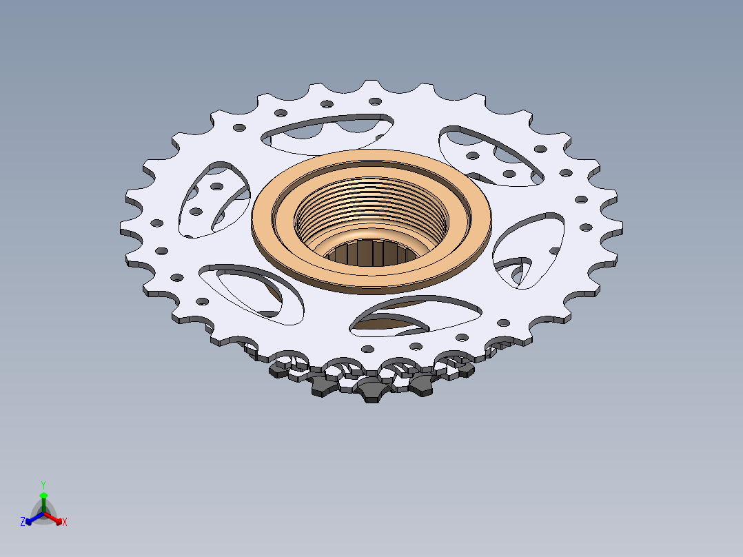 A0002561-自行车6速自由轮正等轴测图