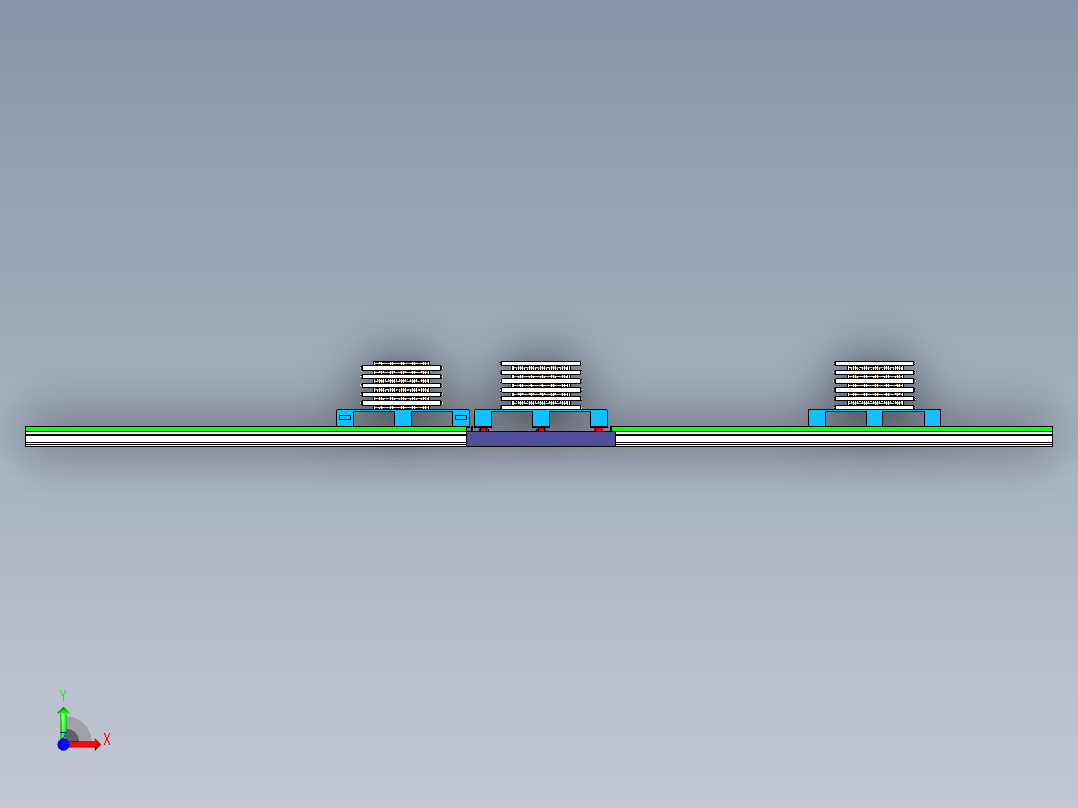 物流自动周转传送线体设计前视图