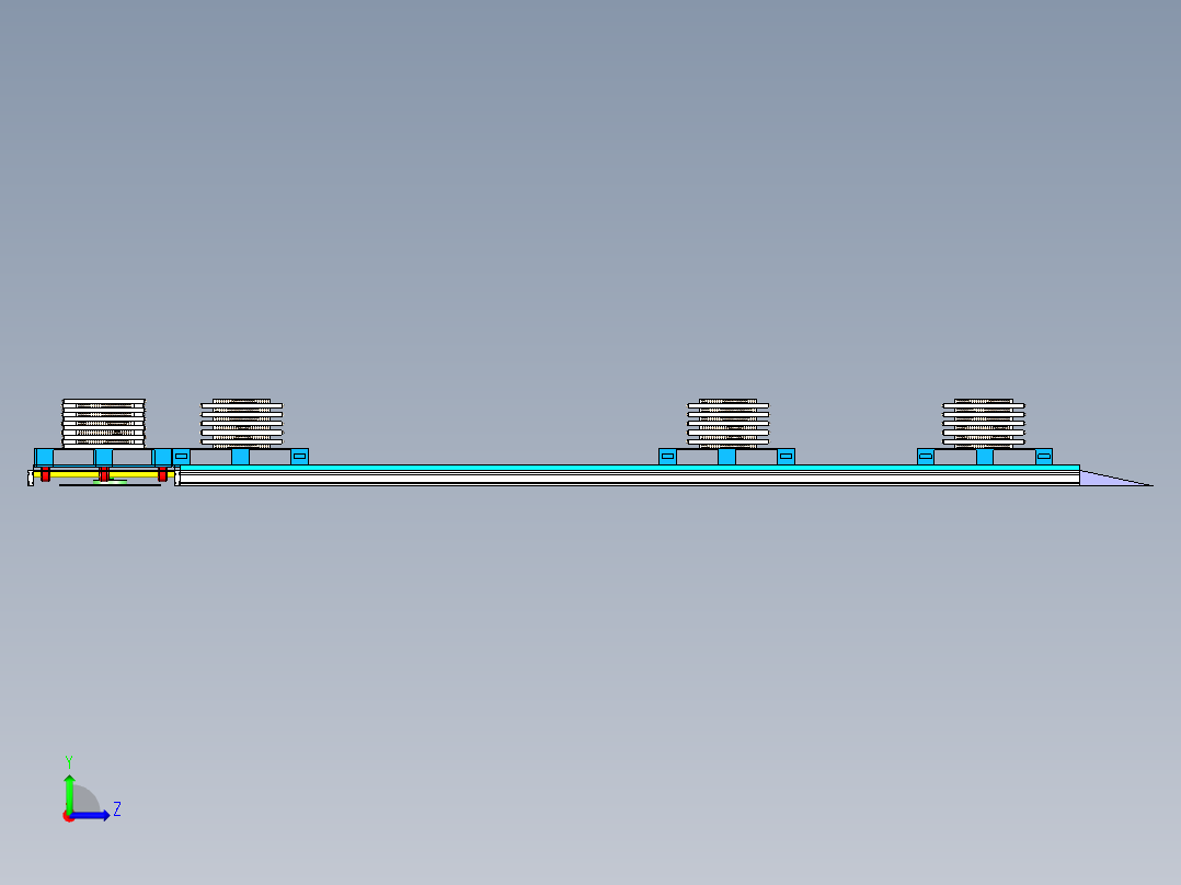 物流自动周转传送线体设计左视图