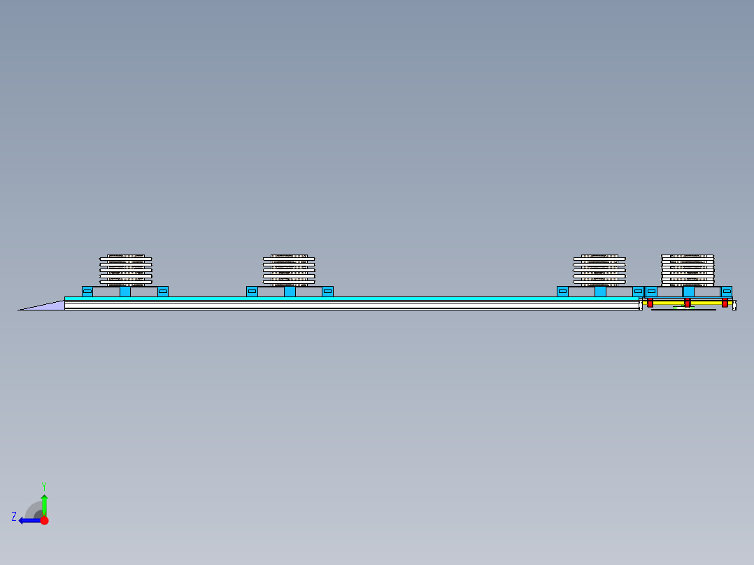 物流自动周转传送线体设计右视图