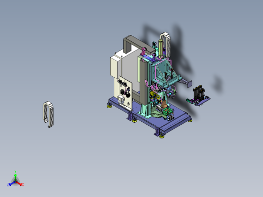 汽车缸体翻转和下缸体螺栓返松机正等轴测缩略图