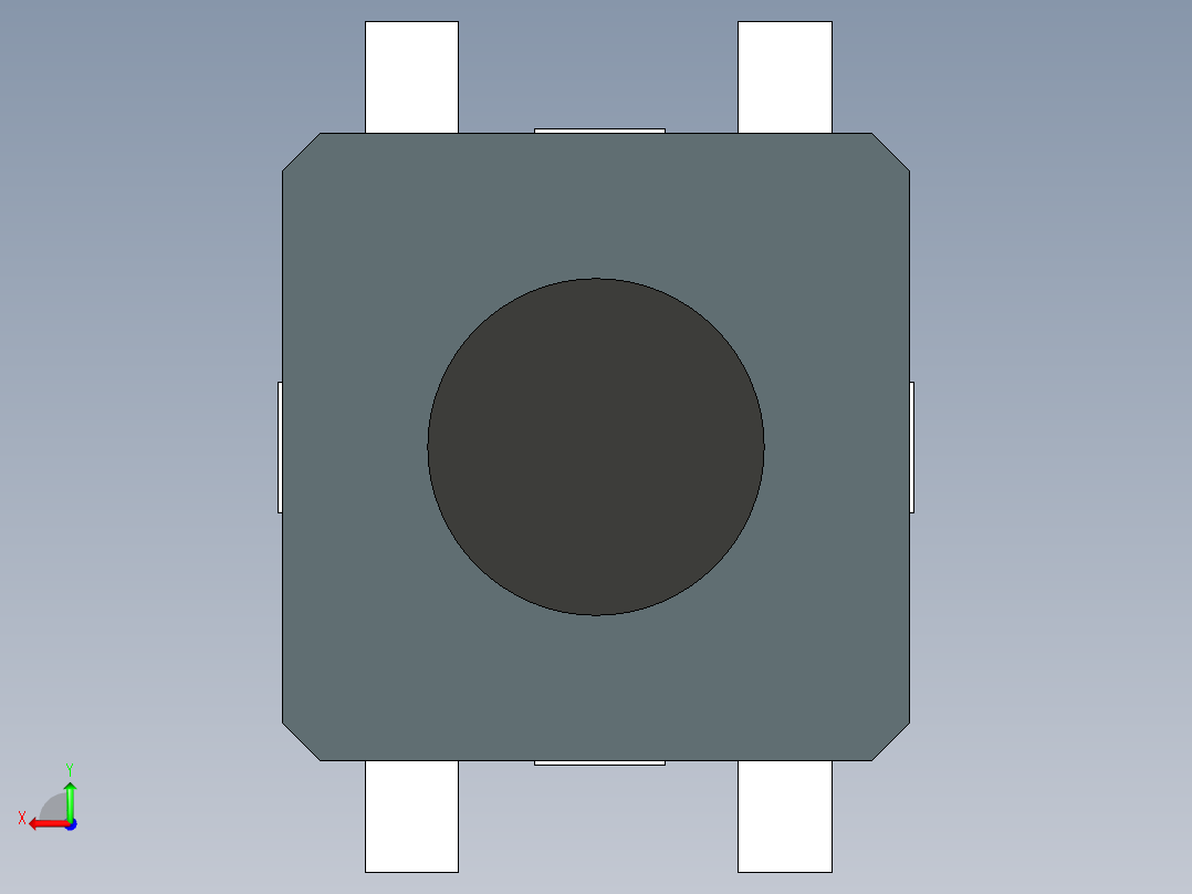 按钮3X3X1,5毫米后视图