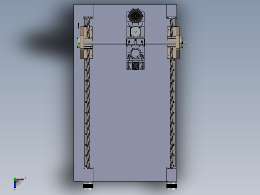 数控机床、双主轴数控加工中心机床核心机构3D模型 Solidworks设计俯视缩略图