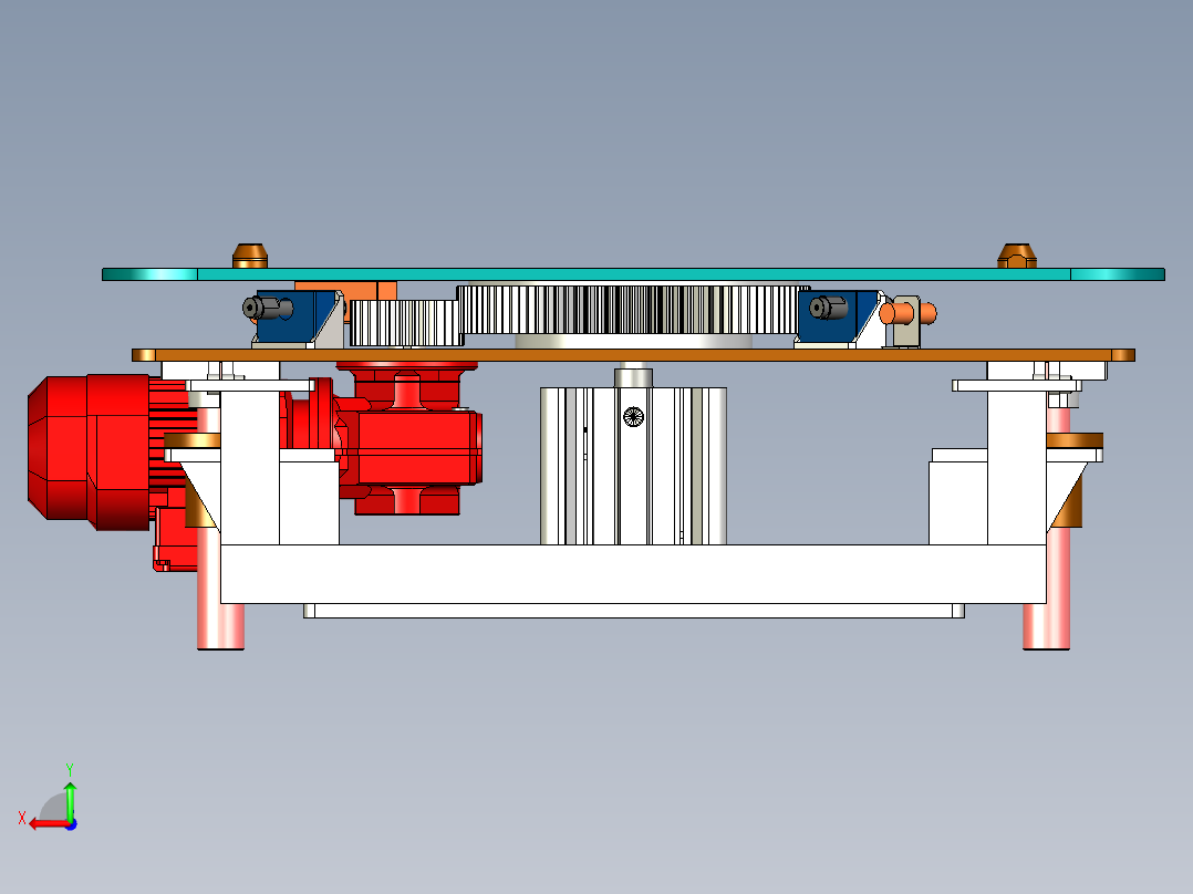 顶升旋转平台后视图