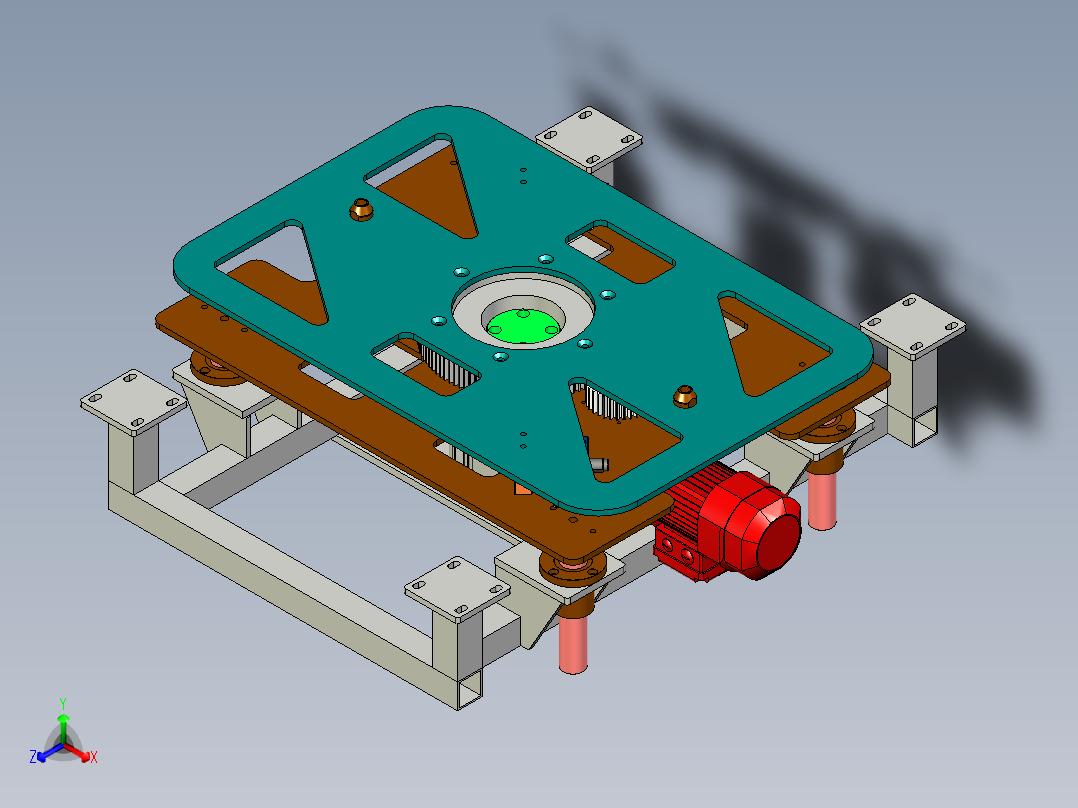 顶升旋转平台正等轴测图
