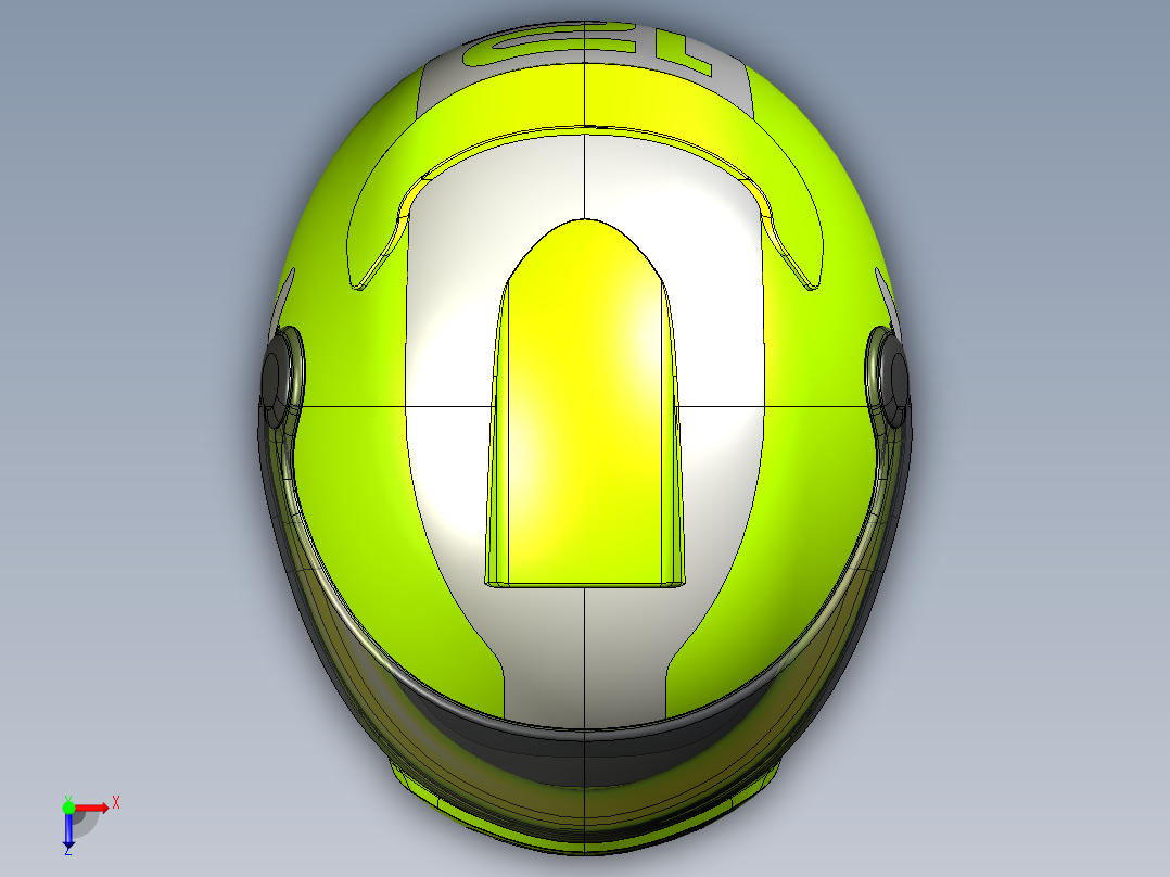 B3004605-一级方程式赛车头盔俯视图