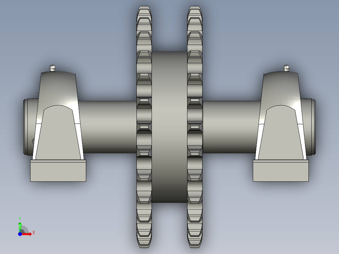 双排链轮从动总成前视图