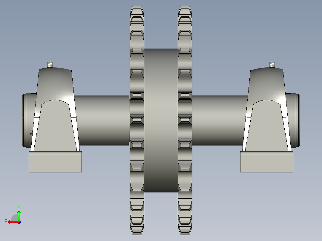 双排链轮从动总成后视图