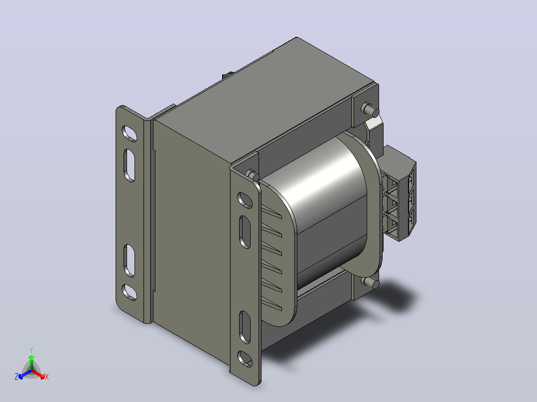 正泰变压器NDK-300-220-24（接线端子孔位数以产品实际为准)正等轴测图