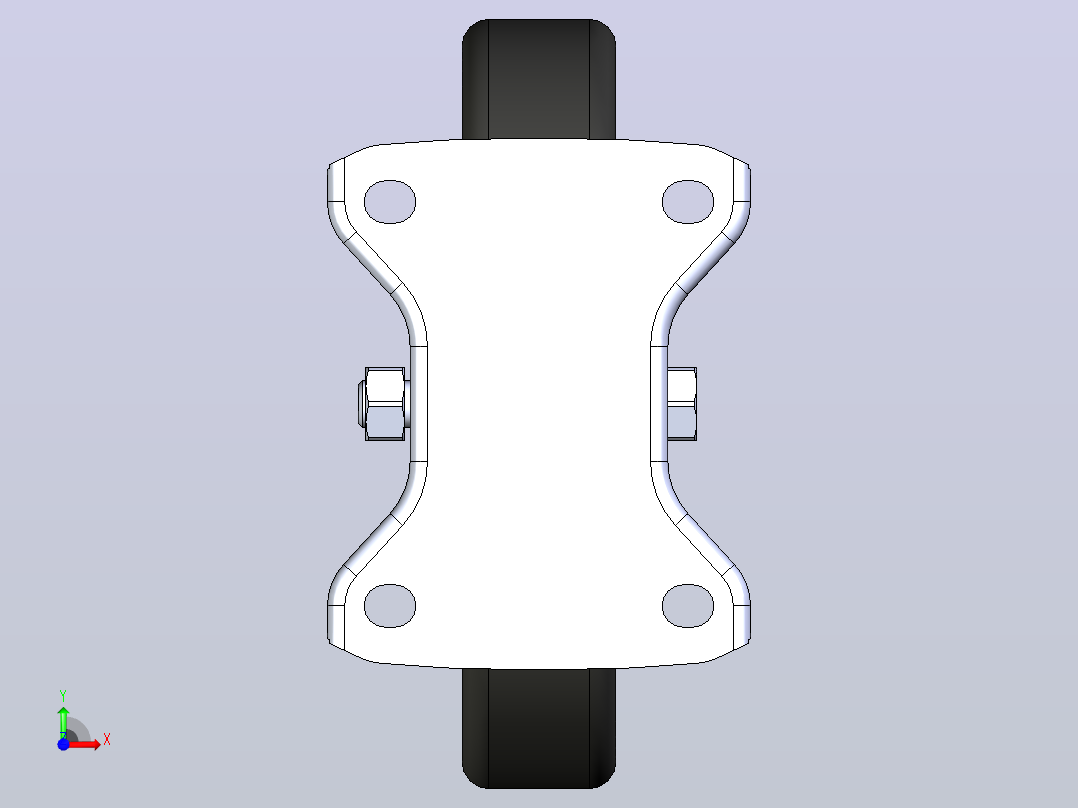 抗静电定向脚轮D200 140×110_抗静电定向脚轮D200 140×110前视图
