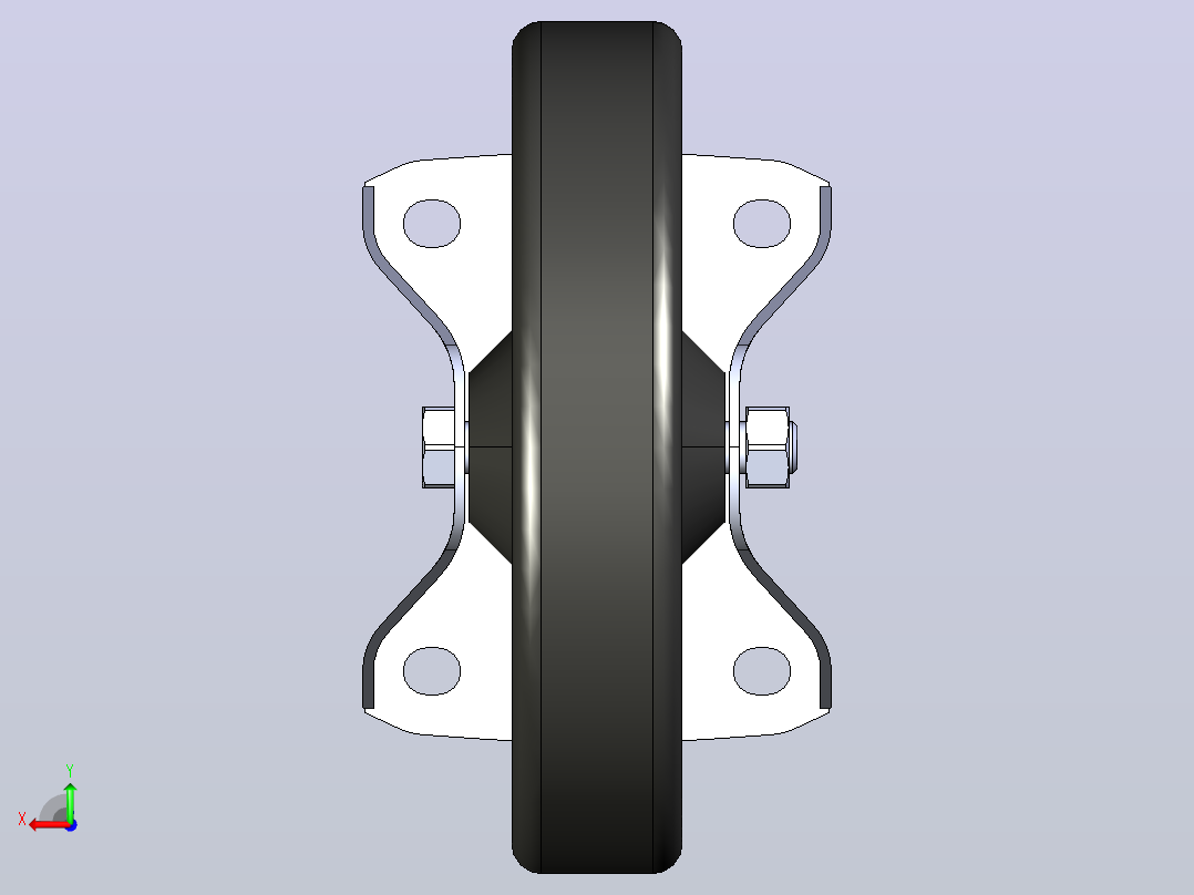 抗静电定向脚轮D200 140×110_抗静电定向脚轮D200 140×110后视图