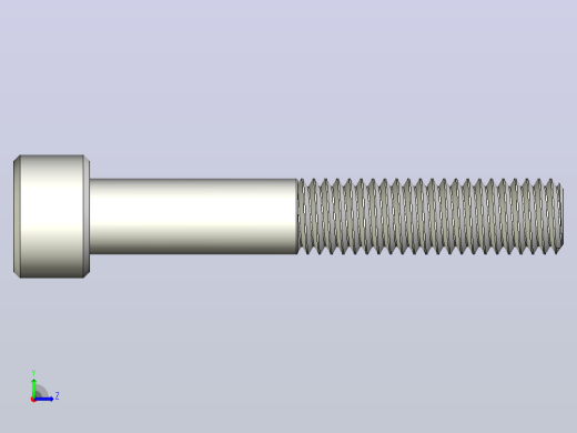 M8 x 1 25mm螺纹50mm长内六角螺钉.x_t左视缩略图